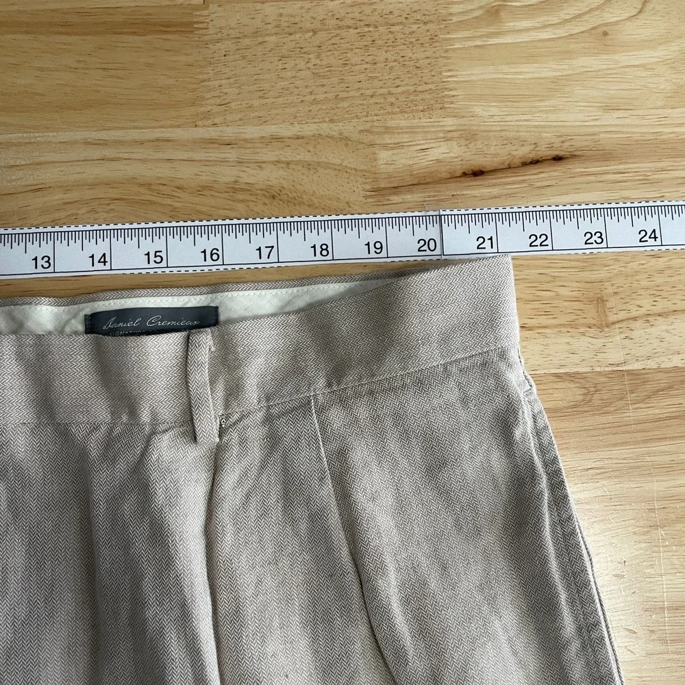 New Daniel Cremieux Linen Blend‎ Pleated Chino Pants Mens 42x30 Beige $79.50